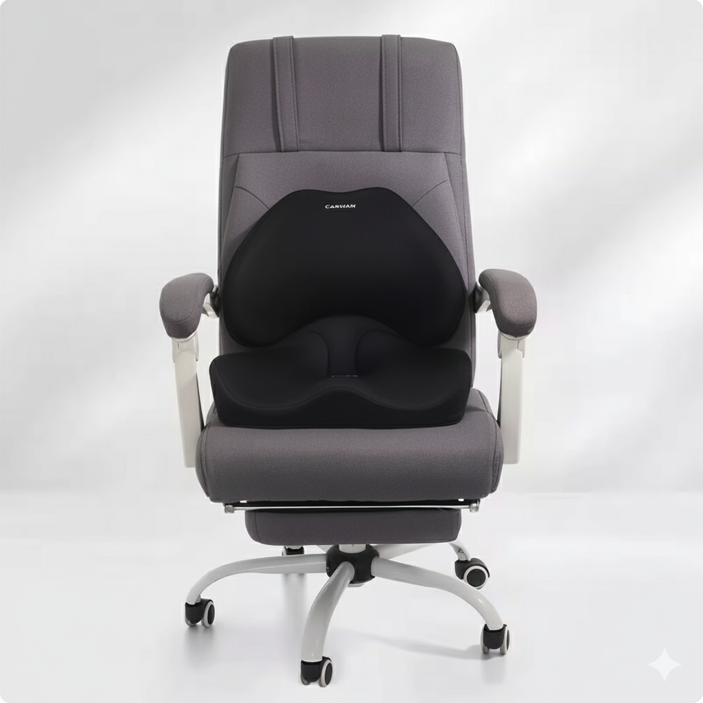 Lumbar Support Cushion + Pressure Relief Seat Cushion